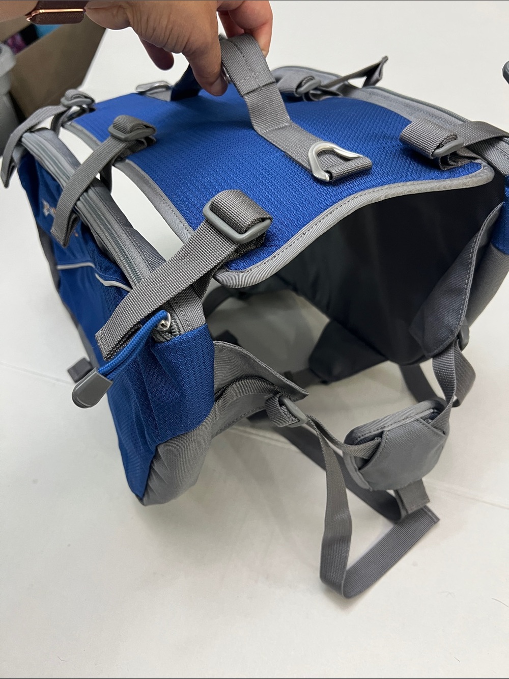 OLLY DOG doggie hiking travel backpack nylon saddle bag expandable pockets